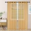 Superior Embellished Poppy Sheer Curtains, Window Accents, Perfect for Natural Light, Modern, Transtitional, Bohemian, Floral Design with Grommets, Curtain Set of 2 Panels, 52″ X 63″, Lemon Drop(Lemon Drop)