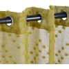 Superior Embellished Poppy Sheer Curtains, Window Accents, Perfect for Natural Light, Modern, Transtitional, Bohemian, Floral Design with Grommets, Curtain Set of 2 Panels, 52″ X 63″, Lemon Drop(Leaf Green)