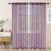 Superior Embellished Poppy Sheer Curtains, Window Accents, Perfect for Natural Light, Modern, Transtitional, Bohemian, Floral Design with Grommets, Curtain Set of 2 Panels, 52″ X 63″, Lemon Drop(Vineyard Wine)