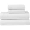 Superior Embroidered Cotton Bed Sheet Set, 1 Elastic Deep Pocket Fitted Sheet, 1 Flat Sheet, 2 Pillowcases, Daily Soft Sheets, Luxury, Elegant Design, Moonlawn Collection, Queen, White-Gold(White-white)