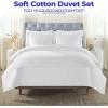 Superior Embroidered Cotton Duvet Cover Set, Soft Bedding Covers, 1 Duvet Cover with Button Closure, 2 Pillow Shams, Cotton Cross-Stitch Design, Riverton Collection, Full/Queen, White(White-white)