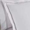 Superior Embroidered Cotton Duvet Cover Set, Soft Bedding Covers, 1 Duvet Cover with Button Closure, 2 Pillow Shams, Cotton Cross-Stitch Design, Riverton Collection, Full/Queen, White(White Silver 03)