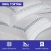 Superior Embroidered Cotton Duvet Cover Set, Soft Bedding Covers, 1 Duvet Cover with Button Closure, 2 Pillow Shams, Cotton Cross-Stitch Design, Riverton Collection, Full/Queen, White(White Silver 04)