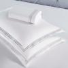 Superior Embroidered Cotton Duvet Cover Set, Soft Bedding Covers, 1 Duvet Cover with Button Closure, 2 Pillow Shams, Cotton Cross-Stitch Design, Riverton Collection, Full/Queen, White(White Silver 01)