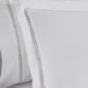 Superior Embroidered Cotton Duvet Cover Set, Soft Bedding Covers, 1 Duvet Cover with Button Closure, 2 Pillow Shams, Cotton Cross-Stitch Design, Riverton Collection, Full/Queen, White(White-white)