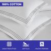 Superior Embroidered Cotton Duvet Cover Set, Soft Bedding Covers, 1 Duvet Cover with Button Closure, 2 Pillow Shams, Cotton Cross-Stitch Design, Riverton Collection, Full/Queen, White(White Silver 01)