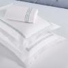 Superior Embroidered Cotton Duvet Cover Set, Soft Bedding Covers, 1 Duvet Cover with Button Closure, 2 Pillow Shams, Cotton Cross-Stitch Design, Riverton Collection, Full/Queen, White(White Silver 04)