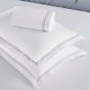 Superior Embroidered Cotton Duvet Cover Set, Soft Bedding Covers, 1 Duvet Cover with Button Closure, 2 Pillow Shams, Cotton Cross-Stitch Design, Riverton Collection, Full/Queen, White(White Silver 03)