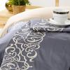 Superior Embroidered Cotton Duvet Cover Set, Soft Bedding Covers, 1 Duvet Cover with Button Closure, 2 Pillow Shams, Greek Key Design, Harrison Collection, King/California King, White(White)