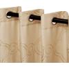 Superior Embroidered Moroccan Semi-Sheer Curtains, Window Accents, Modern, Transitional, Bohemian, Eclectic Style, Geometric, Trellis with Grommets, Curtain Set of 2 Panels, 52″ X 63″, Aquarius(Beige)