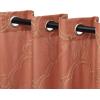 Superior Embroidered Moroccan Semi-Sheer Curtains, Window Accents, Modern, Transitional, Bohemian, Eclectic Style, Geometric, Trellis with Grommets, Curtain Set of 2 Panels, 52″ X 63″, Aquarius(Rust)