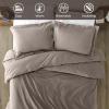 Superior Extra Soft All Season 100% Brushed Cotton Flannel Solid Bedding Duvet Cover Set – Ivory, King/California King Size(Grey)
