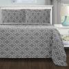 Superior Extra Soft All Season 100% Brushed Cotton Flannel Solid Bedding Duvet Cover Set – Ivory, King/California King Size(Grey Trellis)