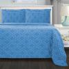 Superior Extra Soft All Season 100% Brushed Cotton Flannel Solid Bedding Duvet Cover Set – Ivory, King/California King Size(Light Blue Trellis)