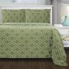 Superior Extra Soft All Season 100% Brushed Cotton Flannel Solid Bedding Duvet Cover Set – Ivory, King/California King Size(Sage Trellis)