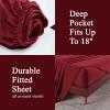 Superior Extra Soft All Season 100% Brushed Cotton Flannel Solid Bedding Sheet Set with Deep Pockets Fitted Sheet – Navy Blue, King Size(Burgundy)