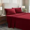 Superior Extra Soft All Season 100% Brushed Cotton Flannel Solid Bedding Sheet Set with Deep Pockets Fitted Sheet – Navy Blue, King Size(Burgundy)