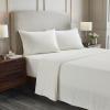 Superior Extra Soft All Season 100% Brushed Cotton Flannel Solid Bedding Sheet Set with Deep Pockets Fitted Sheet – Navy Blue, King Size(Ivory)