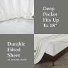 Superior Extra Soft All Season 100% Brushed Cotton Flannel Solid Bedding Sheet Set with Deep Pockets Fitted Sheet – Navy Blue, King Size(Ivory)