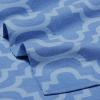 Superior Extra Soft All Season 100% Brushed Cotton Flannel Solid Bedding Sheet Set with Deep Pockets Fitted Sheet – Navy Blue, King Size(Light Blue Trellis)