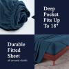 Superior Extra Soft All Season 100% Brushed Cotton Flannel Solid Bedding Sheet Set with Deep Pockets Fitted Sheet – Navy Blue, King Size(Navy Blue)