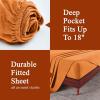 Superior Extra Soft All Season 100% Brushed Cotton Flannel Solid Bedding Sheet Set with Deep Pockets Fitted Sheet – Navy Blue, King Size(Pumpkin)