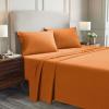 Superior Extra Soft All Season 100% Brushed Cotton Flannel Solid Bedding Sheet Set with Deep Pockets Fitted Sheet – Navy Blue, King Size(Pumpkin)