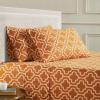 Superior Extra Soft All Season 100% Brushed Cotton Flannel Solid Bedding Sheet Set with Deep Pockets Fitted Sheet – Navy Blue, King Size(Pumpkin Trellis)