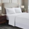 Superior Extra Soft All Season 100% Brushed Cotton Flannel Solid Bedding Sheet Set with Deep Pockets Fitted Sheet – Navy Blue, King Size(White)