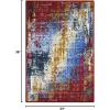 Superior Fingal Modern Abstract Indoor Area Rug for Living Room, Bedroom, Office, Kitchen, Dining, Washable Rugs, Foam Backing, Arona Collection, 4′ x 6′, Red(2′ x 3′)