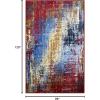Superior Fingal Modern Abstract Indoor Area Rug for Living Room, Bedroom, Office, Kitchen, Dining, Washable Rugs, Foam Backing, Arona Collection, 4′ x 6′, Red(8′ x 10′)
