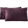 Superior Flannel Cotton Pillowcase Bedding Set, Set Includes: 2 Pillow Covers, Solid Contemporary Bedroom Accent, Modern Traditional Soft, Breathable and Plush, Standard, Navy Blue(Purple)
