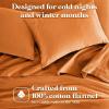 Superior Flannel Cotton Pillowcase Bedding Set, Set Includes: 2 Pillow Covers, Solid Contemporary Bedroom Accent, Modern Traditional Soft, Breathable and Plush, Standard, Navy Blue(Pumpkin)