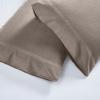 Superior Flannel Cotton Pillowcase Bedding Set, Set Includes: 2 Pillow Covers, Solid Contemporary Bedroom Accent, Modern Traditional Soft, Breathable and Plush, Standard, Navy Blue(Grey)