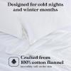 Superior Flannel Cotton Pillowcase Bedding Set, Set Includes: 2 Pillow Covers, Solid Contemporary Bedroom Accent, Modern Traditional Soft, Breathable and Plush, Standard, Navy Blue(White)
