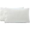 Superior Flannel Cotton Pillowcase Bedding Set, Set Includes: 2 Pillow Covers, Solid Contemporary Bedroom Accent, Modern Traditional Soft, Breathable and Plush, Standard, Navy Blue(Ivory)