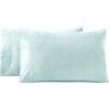 Superior Flannel Cotton Pillowcase Bedding Set, Set Includes: 2 Pillow Covers, Solid Contemporary Bedroom Accent, Modern Traditional Soft, Breathable and Plush, Standard, Navy Blue(Light Blue)