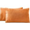 Superior Flannel Cotton Pillowcase Bedding Set, Set Includes: 2 Pillow Covers, Solid Contemporary Bedroom Accent, Modern Traditional Soft, Breathable and Plush, Standard, Navy Blue(Pumpkin)