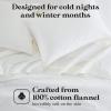 Superior Flannel Cotton Pillowcase Bedding Set, Set Includes: 2 Pillow Covers, Solid Contemporary Bedroom Accent, Modern Traditional Soft, Breathable and Plush, Standard, Navy Blue(Ivory)