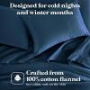 Superior Flannel Cotton Pillowcase Bedding Set, Set Includes: 2 Pillow Covers, Solid Contemporary Bedroom Accent, Modern Traditional Soft, Breathable and Plush, Standard, Navy Blue(Navy Blue)