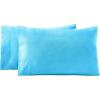 Superior Flannel Cotton Pillowcase Bedding Set, Set Includes: 2 Pillow Covers, Solid Contemporary Bedroom Accent, Modern Traditional Soft, Breathable and Plush, Standard, Navy Blue(Blue)