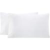 Superior Flannel Cotton Pillowcase Bedding Set, Set Includes: 2 Pillow Covers, Solid Contemporary Bedroom Accent, Modern Traditional Soft, Breathable and Plush, Standard, Navy Blue(White)