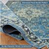 Superior Floral Medallion Washable Rug, Cotton Backing, Pet & Kid Friendly, Easy Care, Modern Rugs for Entry, Living Room, Kitchen, Bedroom, Low Pile Area Rug, Cardinal Collection, 3′ x 5′, Red(Jay – Blue – Z)