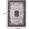 Superior Floral Medallion Washable Rug, Cotton Backing, Pet & Kid Friendly, Easy Care, Modern Rugs for Entry, Living Room, Kitchen, Bedroom, Low Pile Area Rug, Cardinal Collection, 3′ x 5′, Red(Sparrow – Cream)