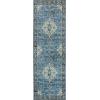 Superior Floral Medallion Washable Rug, Cotton Backing, Pet & Kid Friendly, Easy Care, Modern Rugs for Entry, Living Room, Kitchen, Bedroom, Low Pile Area Rug, Cardinal Collection, 3′ x 5′, Red(Jay – Blue)
