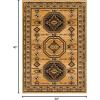 Superior Folk Diamond Rustic Eclectic Bohemian Power-Loomed Indoor Area Rug, 3′ x 5′, Red(Brown)