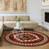 Superior Folk Diamond Rustic Eclectic Bohemian Power-Loomed Indoor Area Rug, 3′ x 5′, Red(Red Multi – Z)