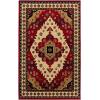 Superior Folk Diamond Rustic Eclectic Bohemian Power-Loomed Indoor Area Rug, 3′ x 5′, Red(Red Multi)