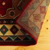 Superior Folk Diamond Rustic Eclectic Bohemian Power-Loomed Indoor Area Rug, 5′ Round, Red(2′ 7″ x 8′ (Pack of 2))