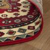 Superior Folk Diamond Rustic Eclectic Bohemian Power-Loomed Indoor Area Rug, 5′ Round, Red(2’6″ (Round))